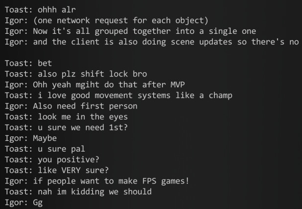 An old conversation spoken through one of the earliest versions of Luduvo’s client